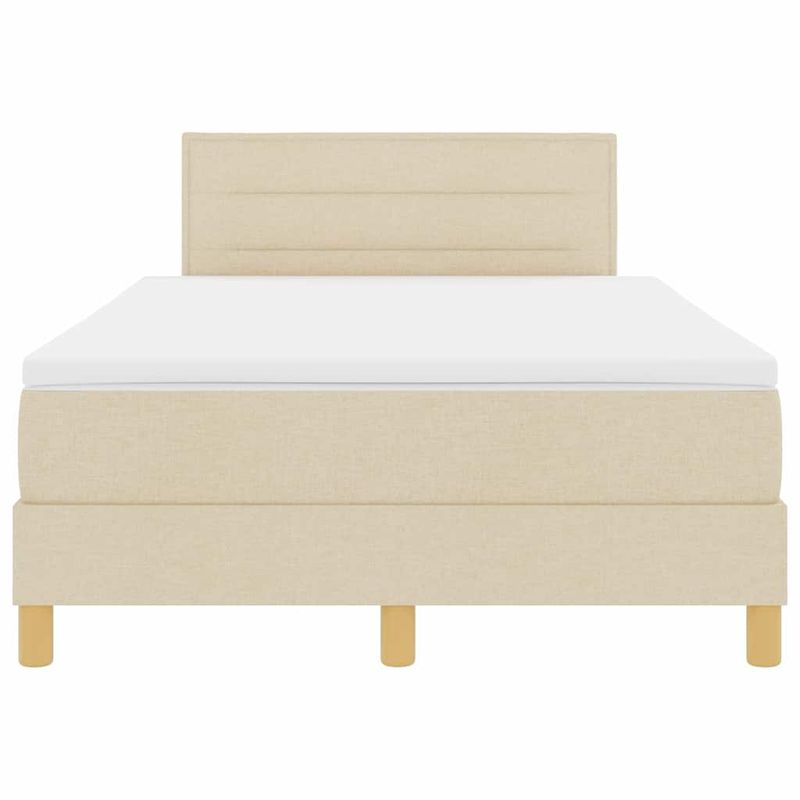 Casa si Gradina - Mobilier - Paturi si accesorii - Paturi - Pat cu arcuri cu saltea cu headboard Crem 120 x 190 cm tesatura - Infinity.ro