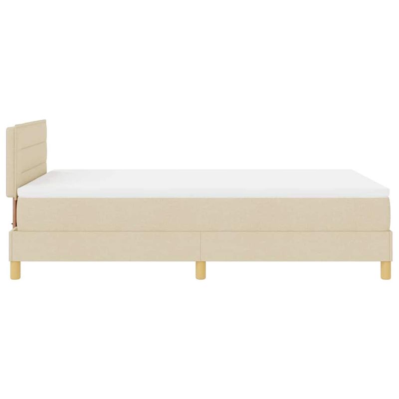 Casa si Gradina - Mobilier - Paturi si accesorii - Paturi - Pat cu arcuri cu saltea cu headboard Crem 120 x 190 cm tesatura - Infinity.ro