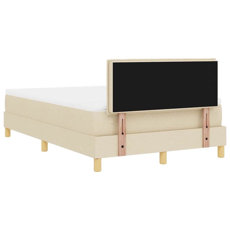 Casa si Gradina - Mobilier - Paturi si accesorii - Paturi - Pat cu arcuri cu saltea cu headboard Crem 120 x 190 cm tesatura - Infinity.ro
