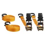 Casa si Gradina - Constructii - Depozitare, transport si protectie - Echipamente pentru transport si ridicat - Set 2 chingi profesionale pentru asigurare marfa cu clichet si 2 carlige,lungime 4.5m,maxim 125kg - Infinity.ro