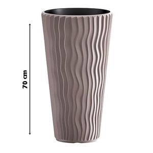 Ghiveci pentru flori SGTT RoundSandy diametru 38 cm,inaltime 70 cm,mocca