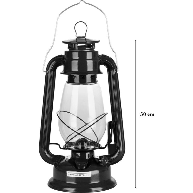 Casa si Gradina - Corpuri si surse de iluminat - Veioze si lampi - Lampadare - Lampa cu gaz lampant, SGTT Black, inaltime 30 cm, cu agatatoare - Infinity.ro