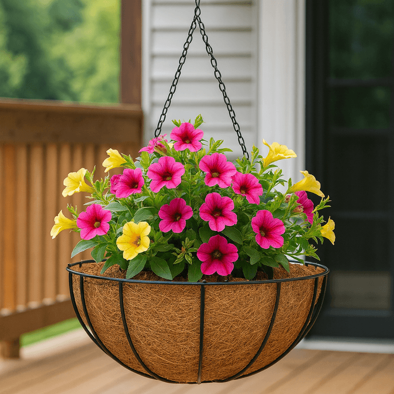 Casa si Gradina - Gradinarit si plante - Plante si ghivece - Ghivece si suporturi - Suport pentru flori din cocos si metal SGTT Coconut 30x30x14 cm - Infinity.ro