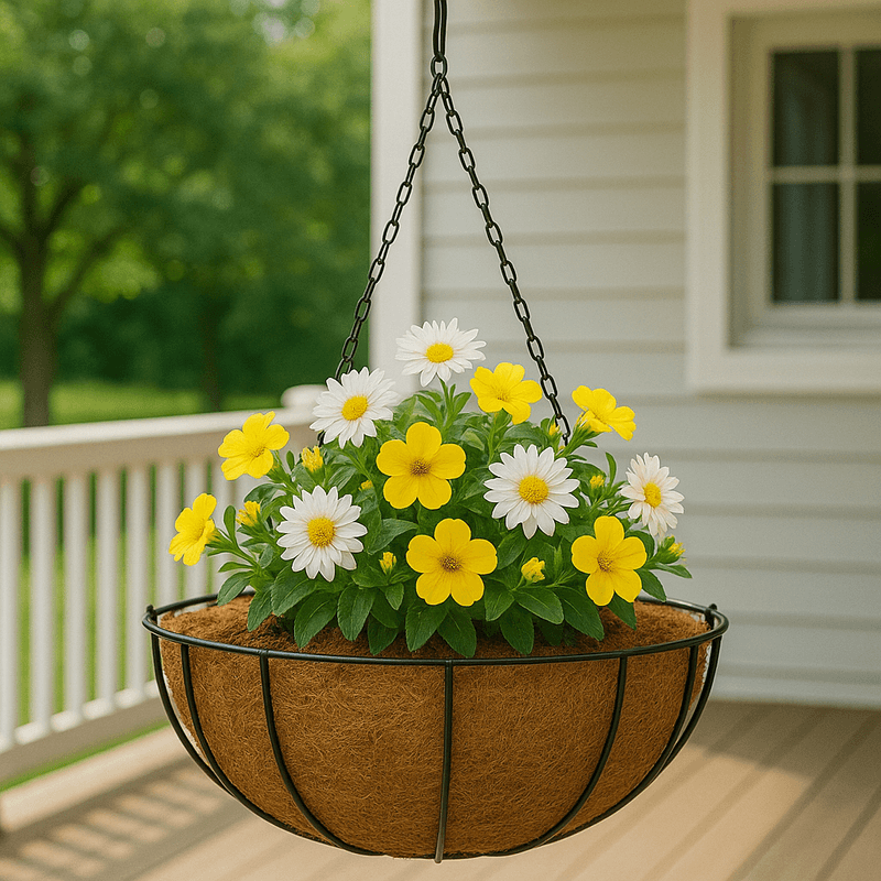 Casa si Gradina - Gradinarit si plante - Plante si ghivece - Ghivece si suporturi - Suport pentru flori din cocos si metal SGTT Coconut 30x30x14 cm - Infinity.ro