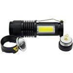Casa si Gradina - Corpuri si surse de iluminat - Iluminat exterior - Lanterne - Lanterna metalica portabila cu Led 3W, 70+65 lm, functie Zoom - Infinity.ro