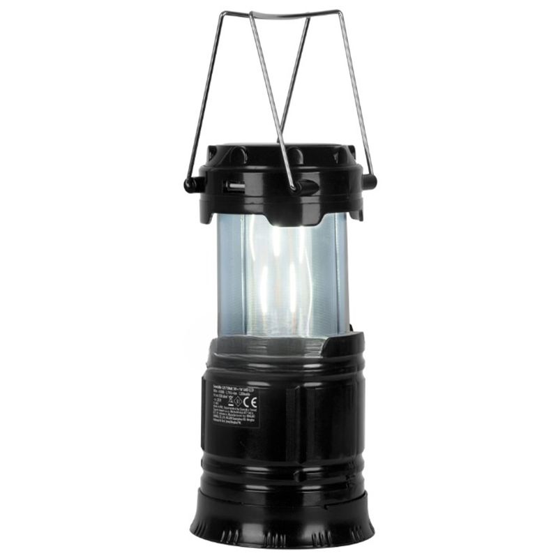 Casa si Gradina - Corpuri si surse de iluminat - Iluminat exterior - Lanterne - Lanterna LED cu acumulator 1200mAh, pentru camping cu incarcare solara si USB, 80lm, efect flacara - Infinity.ro