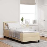 Casa si Gradina - Mobilier - Paturi si accesorii - Paturi - Pat boxspring cu saltea cu saltea Crem 80 x 200 cm tesatura - Infinity.ro