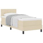 Casa si Gradina - Mobilier - Paturi si accesorii - Paturi - Pat boxspring cu saltea cu saltea Crem 80 x 200 cm tesatura - Infinity.ro