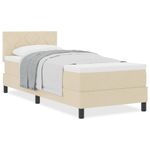 Casa si Gradina - Mobilier - Paturi si accesorii - Paturi - Pat boxspring cu saltea cu saltea Crem 80 x 200 cm tesatura - Infinity.ro