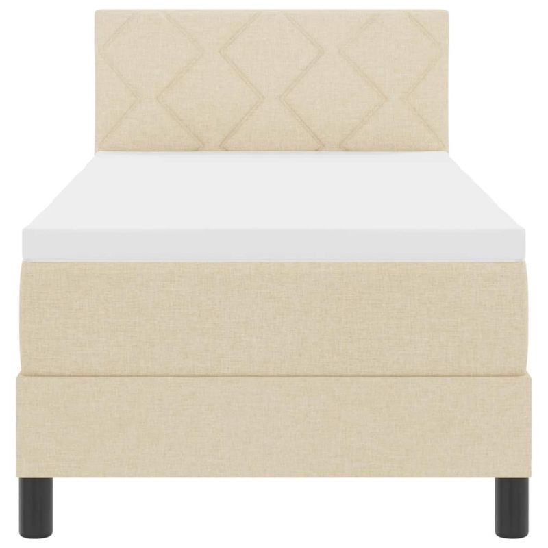 Casa si Gradina - Mobilier - Paturi si accesorii - Paturi - Pat boxspring cu saltea cu saltea Crem 80 x 200 cm tesatura - Infinity.ro