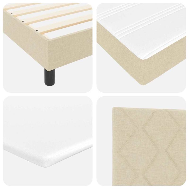 Casa si Gradina - Mobilier - Paturi si accesorii - Paturi - Pat boxspring cu saltea cu saltea Crem 80 x 200 cm tesatura - Infinity.ro