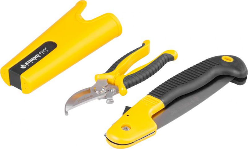 Set fierastrau pliabil, foarfeca crengi si teaca plastic pentru gradina, Strend PRO Garden