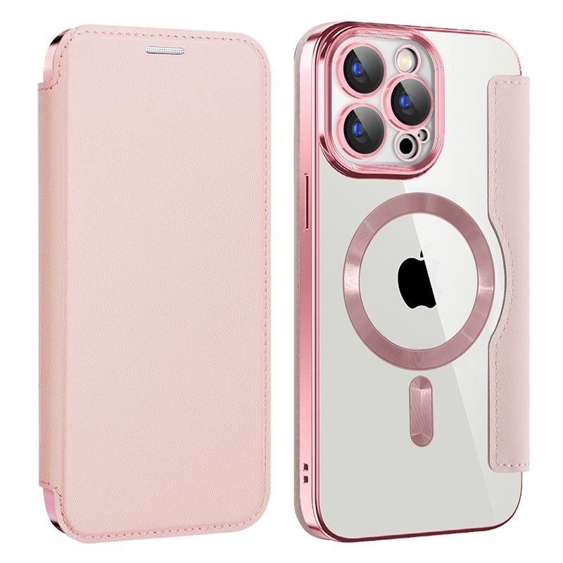 Laptop, Telefoane si Tablete - Telefoane mobile si accesorii - Accesorii Telefoane - Huse telefoane - Husa pentru iPhone 15 Pro Max - Techsuit SmartMag Book Case - Roz - Infinity.ro