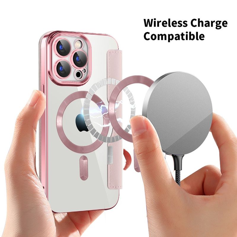 Laptop, Telefoane si Tablete - Telefoane mobile si accesorii - Accesorii Telefoane - Huse telefoane - Husa pentru iPhone 15 Pro Max - Techsuit SmartMag Book Case - Roz - Infinity.ro