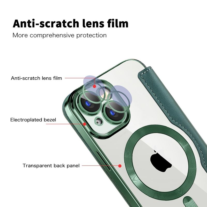 Laptop, Telefoane si Tablete - Telefoane mobile si accesorii - Accesorii Telefoane - Huse telefoane - Husa pentru iPhone 15 Plus - Techsuit SmartMag Book Case - Verde - Infinity.ro