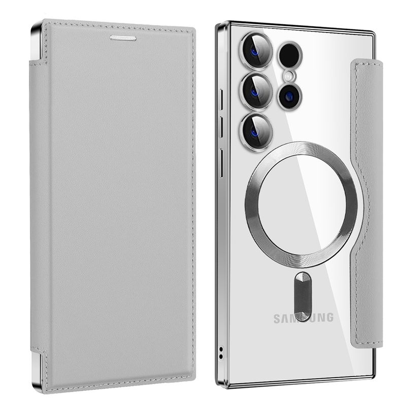 Laptop, Telefoane si Tablete - Telefoane mobile si accesorii - Accesorii Telefoane - Huse telefoane - Husa pentru Samsung Galaxy S23 Ultra - Techsuit SmartMag Book Case - Gri - Infinity.ro
