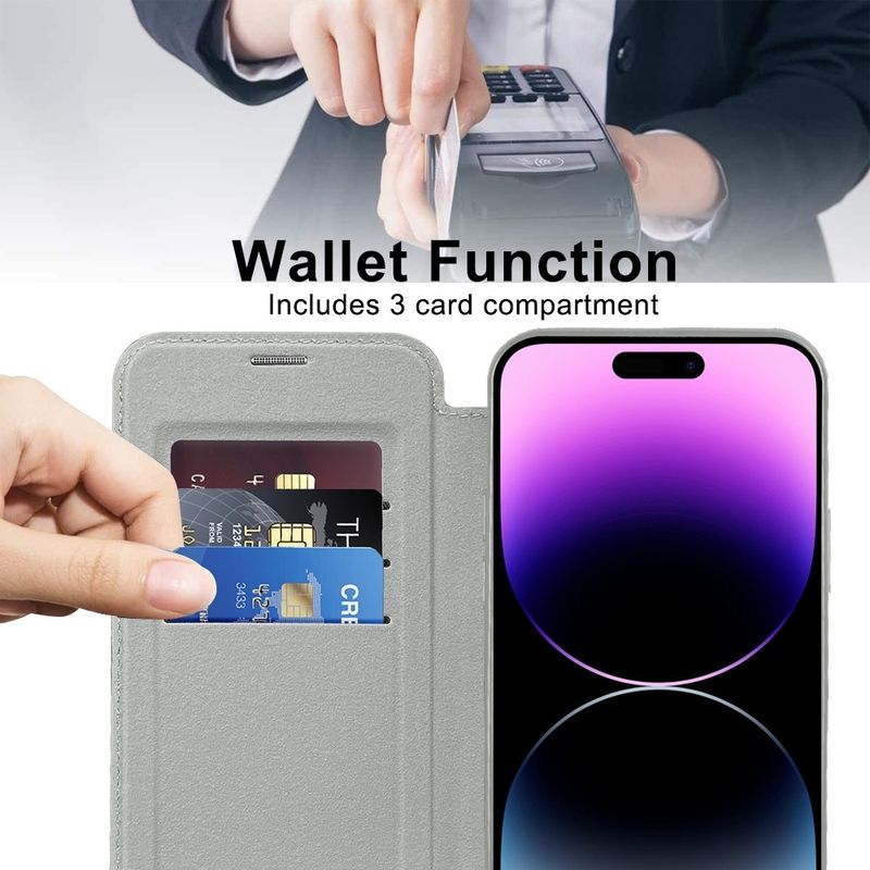 Laptop, Telefoane si Tablete - Telefoane mobile si accesorii - Accesorii Telefoane - Huse telefoane - Husa pentru iPhone 14 Pro Max - Techsuit SmartMag Book Case - Gri - Infinity.ro