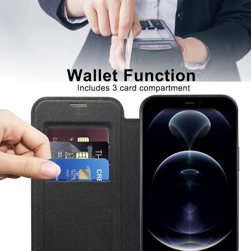 Laptop, Telefoane si Tablete - Telefoane mobile si accesorii - Accesorii Telefoane - Huse telefoane - Husa pentru iPhone 12 Pro Max - Techsuit SmartMag Book Case - Negru - Infinity.ro