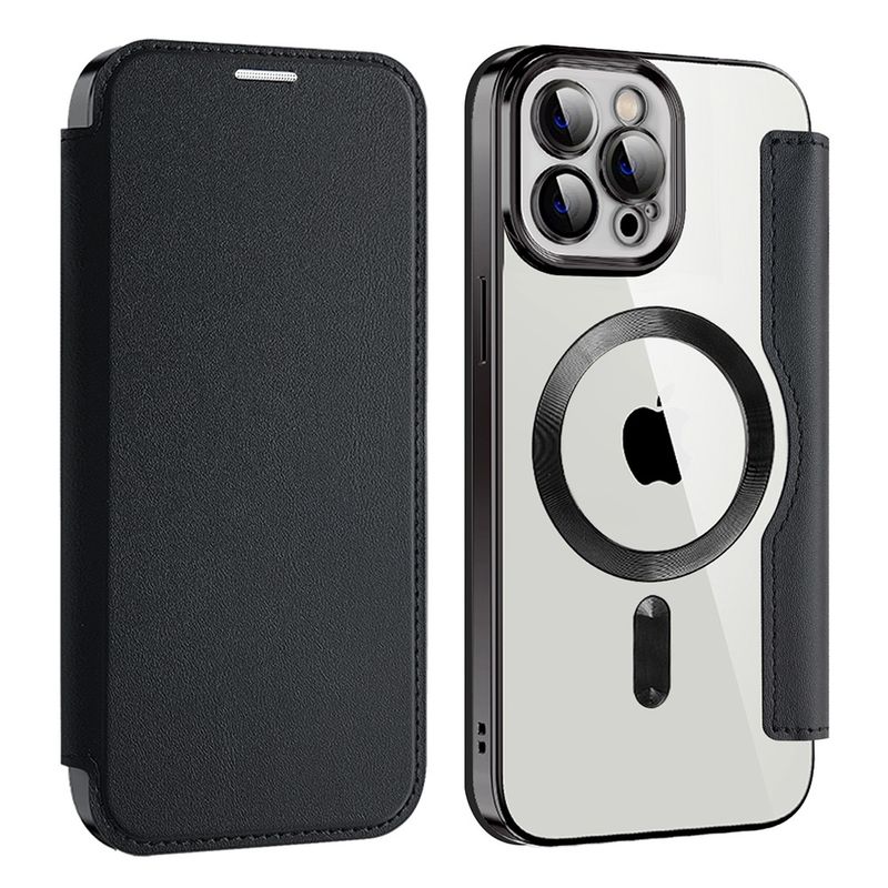 Laptop, Telefoane si Tablete - Telefoane mobile si accesorii - Accesorii Telefoane - Huse telefoane - Husa pentru iPhone 12 Pro Max - Techsuit SmartMag Book Case - Negru - Infinity.ro