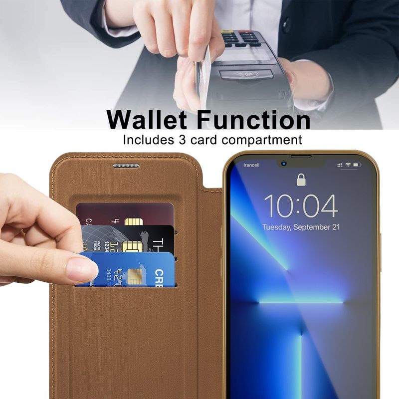 Laptop, Telefoane si Tablete - Telefoane mobile si accesorii - Accesorii Telefoane - Huse telefoane - Husa pentru iPhone 13 Pro - Techsuit SmartMag Book Case - Maro - Infinity.ro