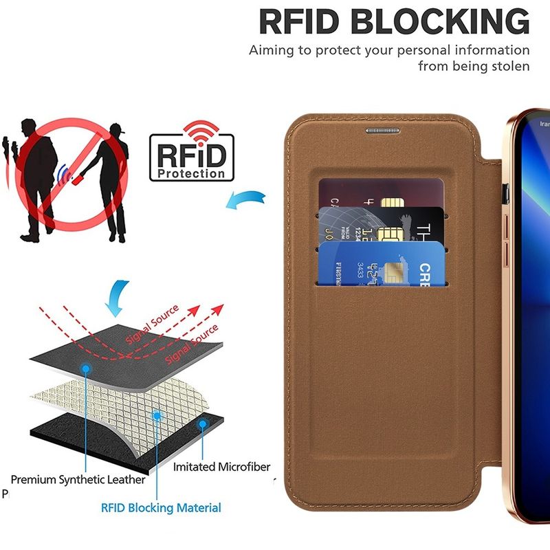 Laptop, Telefoane si Tablete - Telefoane mobile si accesorii - Accesorii Telefoane - Huse telefoane - Husa pentru iPhone 13 Pro - Techsuit SmartMag Book Case - Maro - Infinity.ro