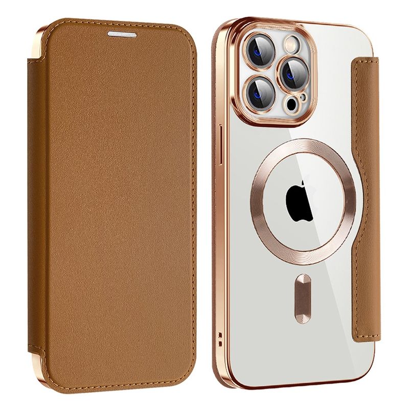 Laptop, Telefoane si Tablete - Telefoane mobile si accesorii - Accesorii Telefoane - Huse telefoane - Husa pentru iPhone 13 Pro - Techsuit SmartMag Book Case - Maro - Infinity.ro