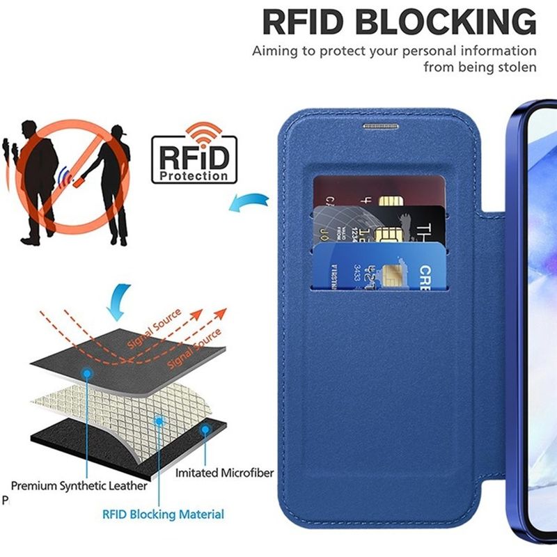 Laptop, Telefoane si Tablete - Telefoane mobile si accesorii - Accesorii Telefoane - Huse telefoane - Husa pentru Samsung Galaxy A55 5G - Techsuit SmartMag Book Case - Albastru - Infinity.ro