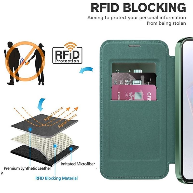 Laptop, Telefoane si Tablete - Telefoane mobile si accesorii - Accesorii Telefoane - Huse telefoane - Husa pentru Samsung Galaxy A35 5G - Techsuit SmartMag Book Case - Verde - Infinity.ro