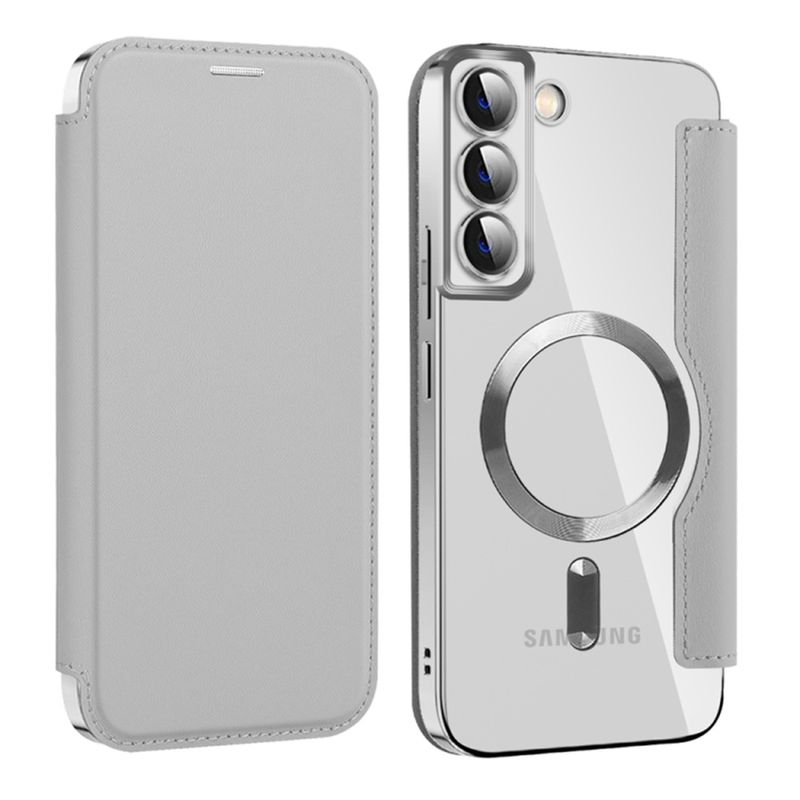 Laptop, Telefoane si Tablete - Telefoane mobile si accesorii - Accesorii Telefoane - Huse telefoane - Husa pentru Samsung Galaxy S22 Plus 5G - Techsuit SmartMag Book Case - Gri - Infinity.ro