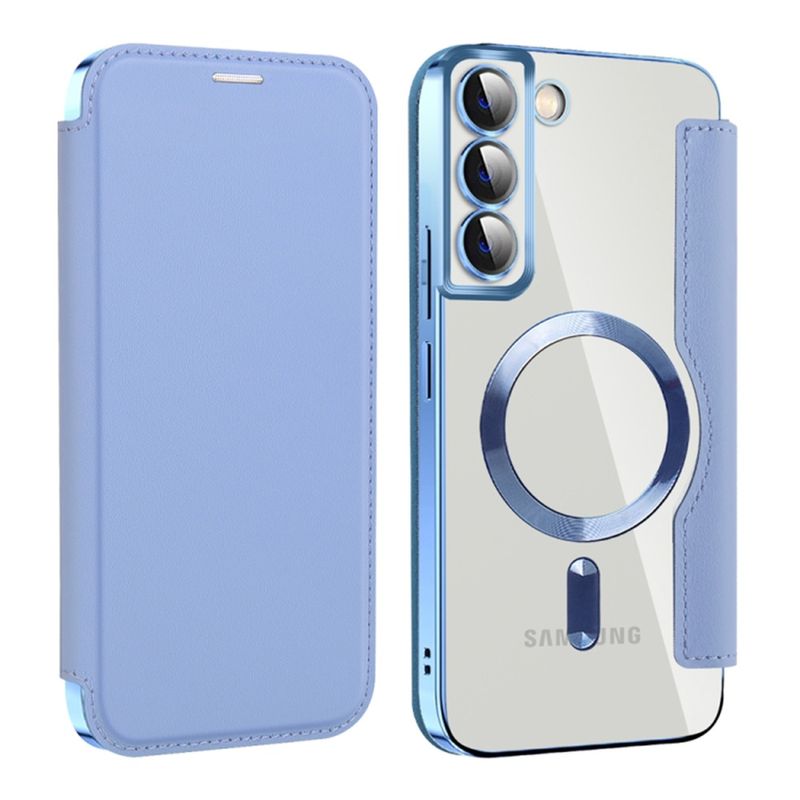 Laptop, Telefoane si Tablete - Telefoane mobile si accesorii - Accesorii Telefoane - Huse telefoane - Husa pentru Samsung Galaxy S22 Plus 5G - Techsuit SmartMag Book Case - Albastru deschis - Infinity.ro