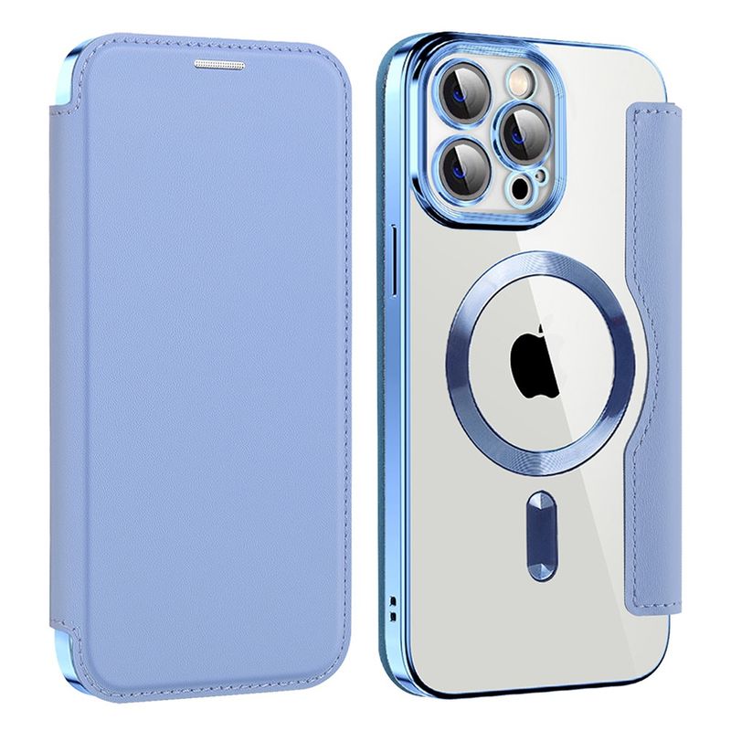 Laptop, Telefoane si Tablete - Telefoane mobile si accesorii - Accesorii Telefoane - Huse telefoane - Husa pentru iPhone 13 Pro Max - Techsuit SmartMag Book Case - Albastru deschis - Infinity.ro