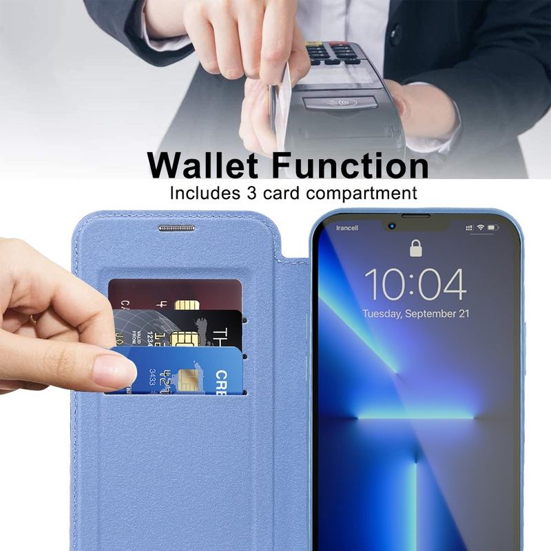 Laptop, Telefoane si Tablete - Telefoane mobile si accesorii - Accesorii Telefoane - Huse telefoane - Husa pentru iPhone 13 Pro Max - Techsuit SmartMag Book Case - Albastru deschis - Infinity.ro