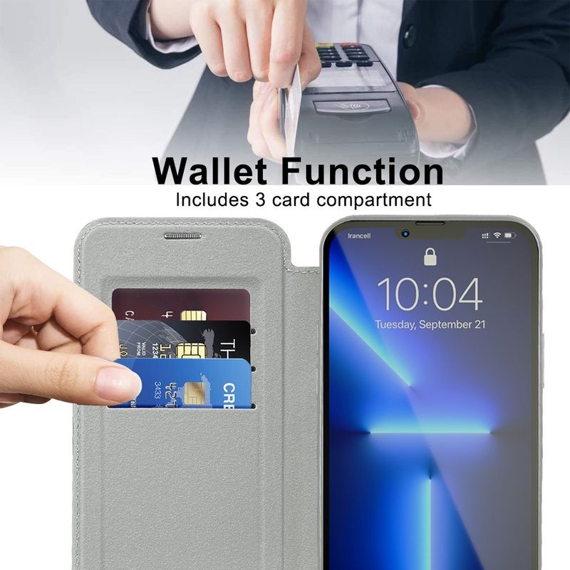Laptop, Telefoane si Tablete - Telefoane mobile si accesorii - Accesorii Telefoane - Huse telefoane - Husa pentru iPhone 13 Pro Max - Techsuit SmartMag Book Case - Gri - Infinity.ro