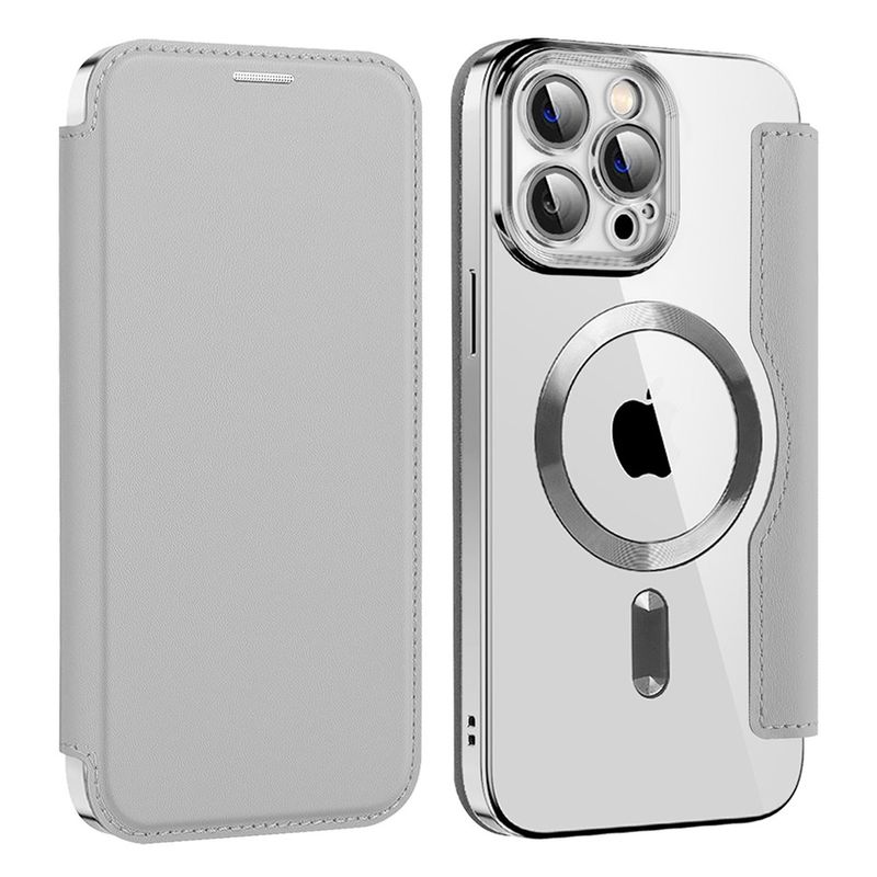 Laptop, Telefoane si Tablete - Telefoane mobile si accesorii - Accesorii Telefoane - Huse telefoane - Husa pentru iPhone 13 Pro Max - Techsuit SmartMag Book Case - Gri - Infinity.ro