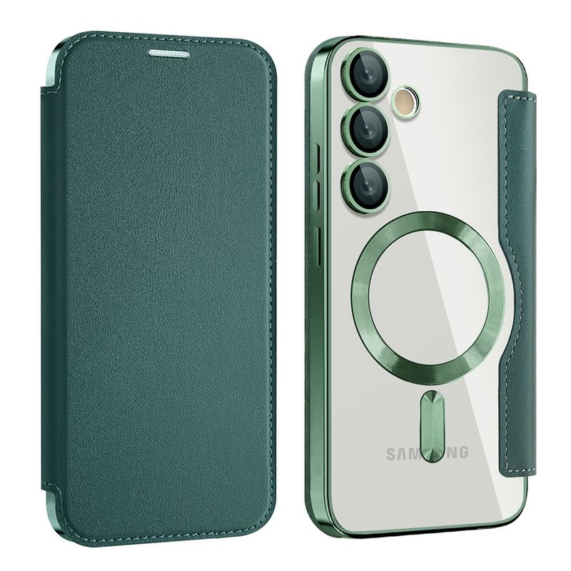 Laptop, Telefoane si Tablete - Telefoane mobile si accesorii - Accesorii Telefoane - Huse telefoane - Husa pentru Samsung Galaxy S24 Plus - Techsuit SmartMag Book Case - Verde - Infinity.ro