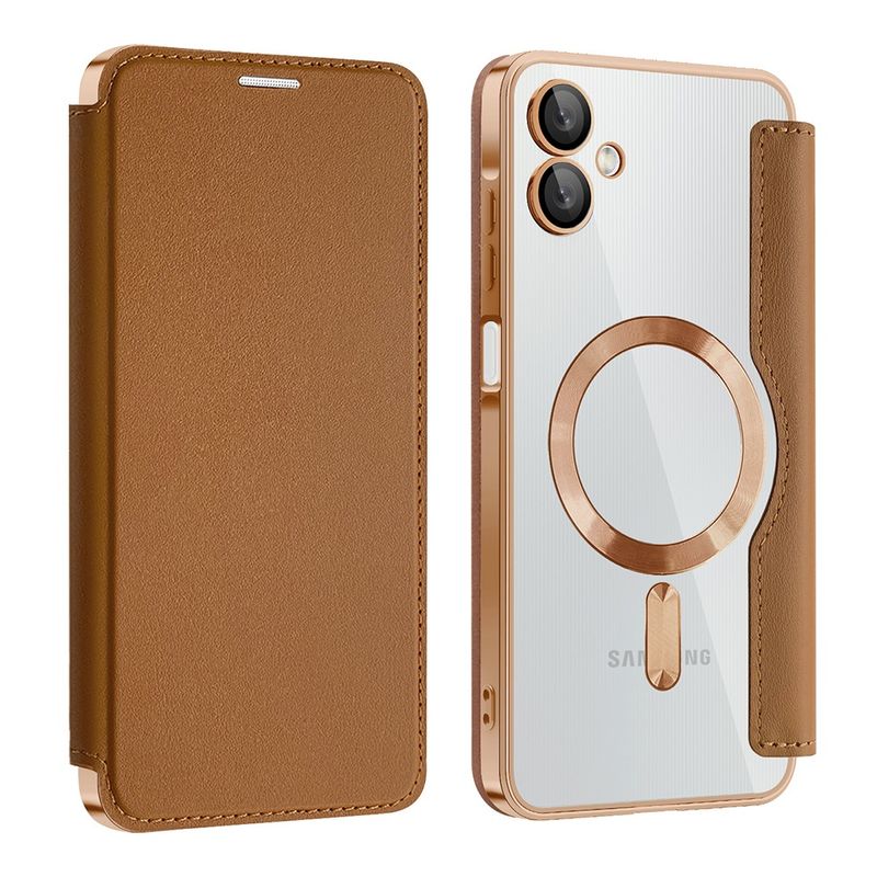 Laptop, Telefoane si Tablete - Telefoane mobile si accesorii - Accesorii Telefoane - Huse telefoane - Husa pentru Samsung Galaxy A06 - Techsuit SmartMag Book Case - Maro - Infinity.ro