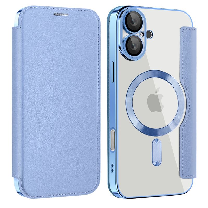 Laptop, Telefoane si Tablete - Telefoane mobile si accesorii - Accesorii Telefoane - Huse telefoane - Husa pentru iPhone 16 Plus - Techsuit SmartMag Book Case - Albastru deschis - Infinity.ro