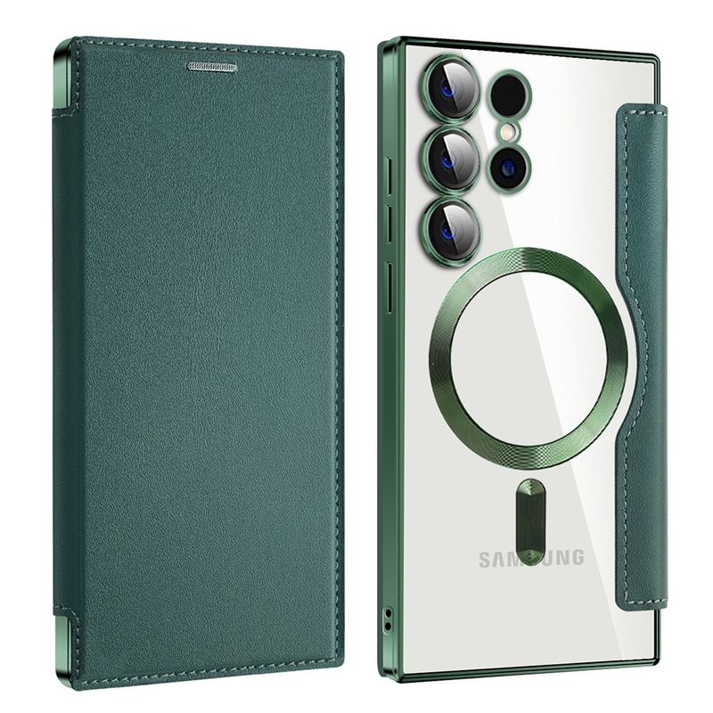 Laptop, Telefoane si Tablete - Telefoane mobile si accesorii - Accesorii Telefoane - Huse telefoane - Husa pentru Samsung Galaxy S24 Ultra - Techsuit SmartMag Book Case - Verde - Infinity.ro