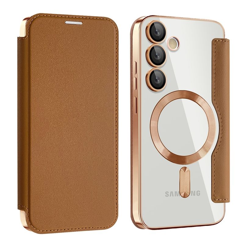 Laptop, Telefoane si Tablete - Telefoane mobile si accesorii - Accesorii Telefoane - Huse telefoane - Husa pentru Samsung Galaxy S24 Plus - Techsuit SmartMag Book Case - Maro - Infinity.ro