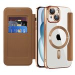 Laptop, Telefoane si Tablete - Telefoane mobile si accesorii - Accesorii Telefoane - Huse telefoane - Husa pentru iPhone 15 Plus - Techsuit SmartMag Book Case - Maro - Infinity.ro