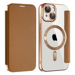 Laptop, Telefoane si Tablete - Telefoane mobile si accesorii - Accesorii Telefoane - Huse telefoane - Husa pentru iPhone 15 Plus - Techsuit SmartMag Book Case - Maro - Infinity.ro