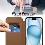 Laptop, Telefoane si Tablete - Telefoane mobile si accesorii - Accesorii Telefoane - Huse telefoane - Husa pentru iPhone 15 Plus - Techsuit SmartMag Book Case - Maro - Infinity.ro