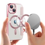 Laptop, Telefoane si Tablete - Telefoane mobile si accesorii - Accesorii Telefoane - Huse telefoane - Husa pentru iPhone 15 Plus - Techsuit SmartMag Book Case - Roz - Infinity.ro