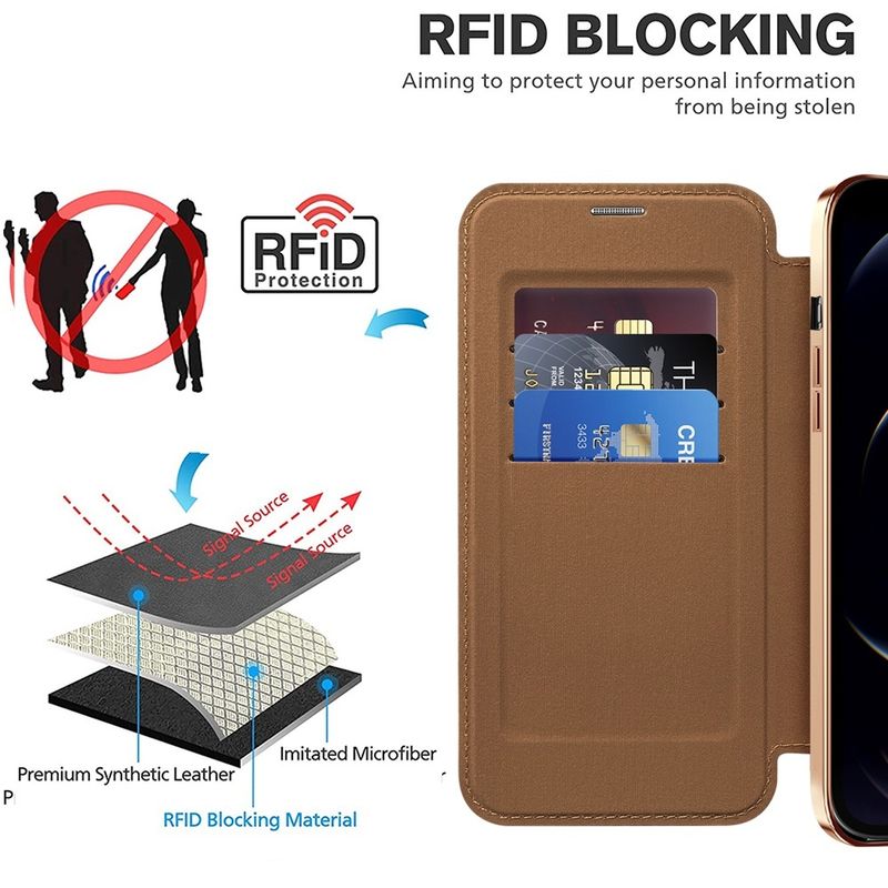Laptop, Telefoane si Tablete - Telefoane mobile si accesorii - Accesorii Telefoane - Huse telefoane - Husa pentru iPhone 12 Pro - Techsuit SmartMag Book Case - Maro - Infinity.ro