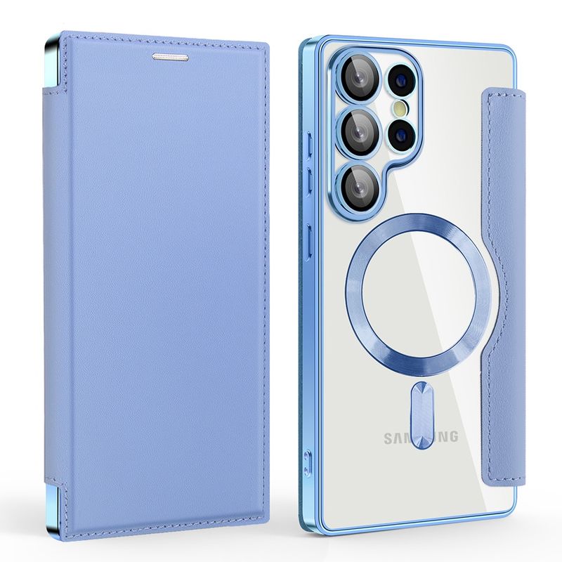 Laptop, Telefoane si Tablete - Telefoane mobile si accesorii - Accesorii Telefoane - Huse telefoane - Husa pentru Samsung Galaxy S25 Ultra - Techsuit SmartMag Book Case - Albastru deschis - Infinity.ro
