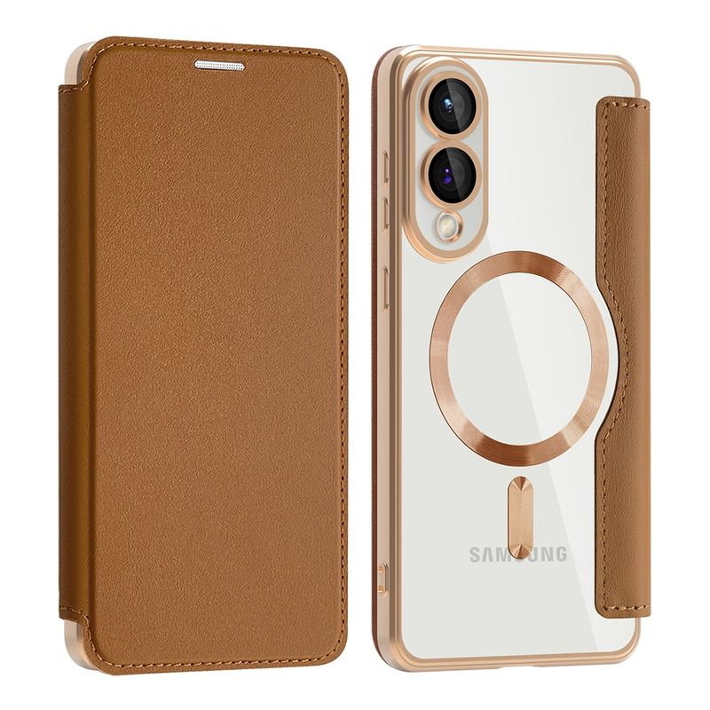 Laptop, Telefoane si Tablete - Telefoane mobile si accesorii - Accesorii Telefoane - Huse telefoane - Husa pentru Samsung Galaxy S25 Edge - Techsuit SmartMag Book Case - Maro - Infinity.ro