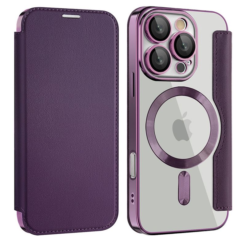 Laptop, Telefoane si Tablete - Telefoane mobile si accesorii - Accesorii Telefoane - Huse telefoane - Husa pentru iPhone 16 Pro Max - Techsuit SmartMag Book Case - Mov - Infinity.ro
