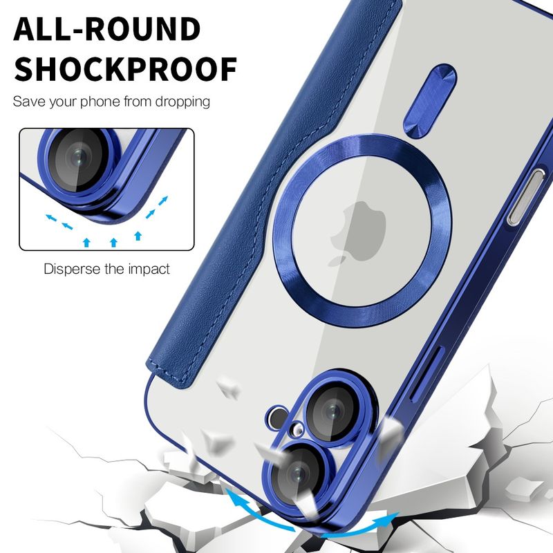 Laptop, Telefoane si Tablete - Telefoane mobile si accesorii - Accesorii Telefoane - Huse telefoane - Husa pentru iPhone 16 Plus - Techsuit SmartMag Book Case - Albastru - Infinity.ro