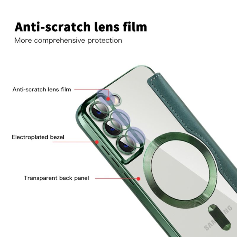 Laptop, Telefoane si Tablete - Telefoane mobile si accesorii - Accesorii Telefoane - Huse telefoane - Husa pentru Samsung Galaxy S22 Plus 5G - Techsuit SmartMag Book Case - Verde - Infinity.ro