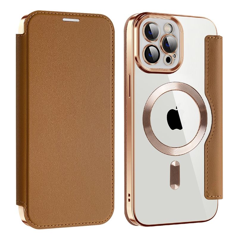 Laptop, Telefoane si Tablete - Telefoane mobile si accesorii - Accesorii Telefoane - Huse telefoane - Husa pentru iPhone 12 Pro Max - Techsuit SmartMag Book Case - Maro - Infinity.ro
